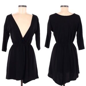 BCBGeneration Dress Size XS Black Deep V Back High Low Mini